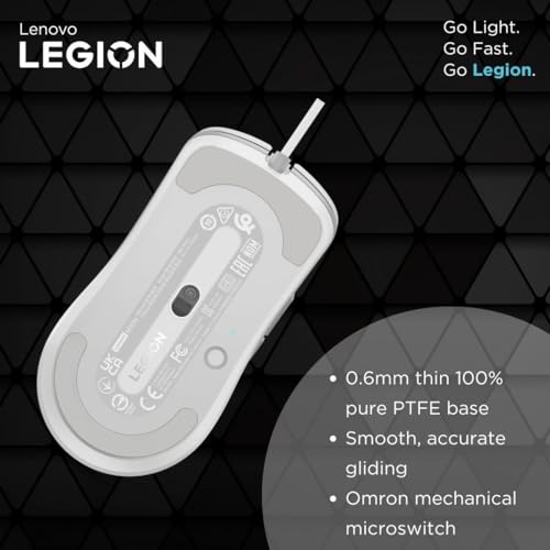Image of Lenovo Legion M300 RGB USB Gaming Mouse - Ergonomic, ambidextrous, 8 Button, up to 8000 DPI, 1000Hz Polling Rate, 16.8M RGB Customizable Through Legion Accessory Central
