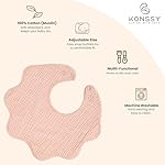 Konssy Muslin Baby Bibs 100% Cotton Absorbent Bandana Drool Bibs for Teething and Drooling, 6-Pack for Baby Boys & Girls - Image 4