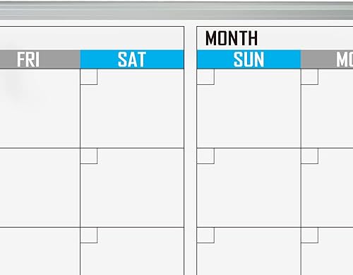 Miniatura 5 de XBoard Calendario magnético pizarra blanca de 48 x 36 pulgadas, calendario colorido de 4 meses, pizarra de borrado en seco para planificación