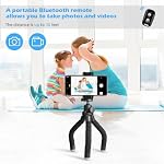 UBeesize Phone Tripod, Portable and Flexible Tripod with Wireless Remote and Universal Clip, Compatible with All Cell Phones/Cameras, Cell Phone Tripod Stand for Video Recording (Black)