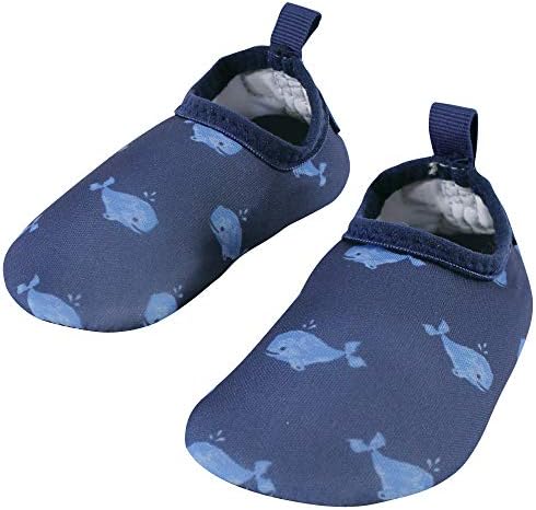 Hudson Baby Unisex-Child Water Shoes for Sports, Yoga, Beach and Outdoors, Baby and Toddler Blue Whales, 9-10 Toddler