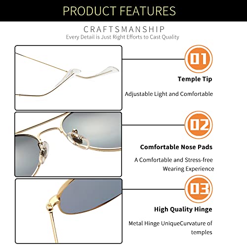 Image of grey jack Polarized Aviator Sunglasses lightweight Stylish Glasses for Men Women UV Protection S110102