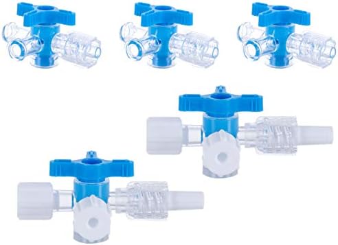 ToToT 5pcs Disposable Medical Three Way Valve 3-Way Stopcocks with Aseptic Cock for School Projects, Hobbies DIY Experimental Research Projects
