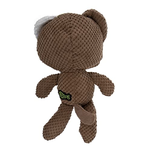 Image of goDog Checkers Dog Squeaky Plush Dog Toy, Chew Guard Technology - Brown, Large