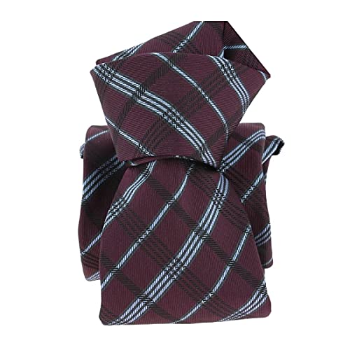 Cravate soie Segni Et Disegni anti pli violet prune fabrication italienne