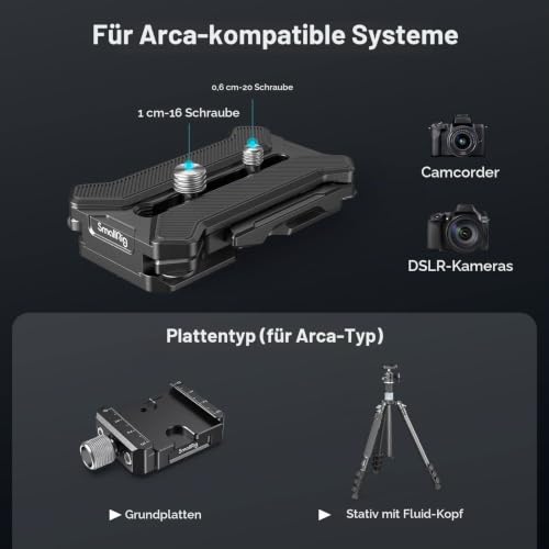 SMALLRIG Quick Release Plate Schnellwechselplatte für Arca-Typ, max. Belastbar mit 44,1lb/20kg… – Ansicht 2