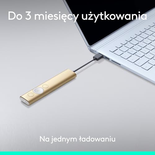 Logitech Spotlight™ Presentation Remote, Z Zaawansowanym Cyfrowym Wskaźnikiem I Zegarem Z Alertami Wibracyjnymi, Pc/Mac - Złoto,910-004862