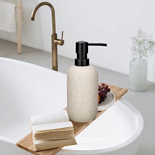 Resin Soap Dispenser Set, 2 Pcs Heavy & Sturdy Matte Beige Lotion Dispensers Soap Dispensers For Kitchen, Hand Soap Dispensers For Bathroom Countertop #TOP5