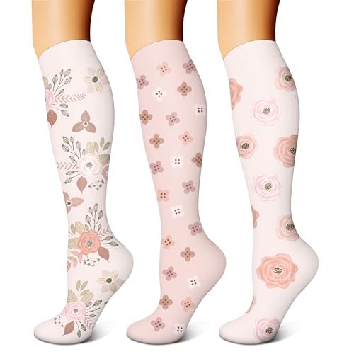 Image of FEYHAY Copper Compression Socks (3 Pairs) 15-20 mmHg Circulation is Best Athletic & Daily for Men & Women, Running, Climbing