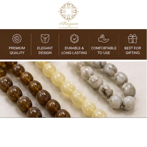 Image of Tasbih Prayer Beads, Smooth and Glossy, Lightweight, Pack of 3 Tasbih combo with 33 smooth beads each, designed for easy zikr, daily prayer, and gifting. Lightweight, durable, and elegant for everyday spiritual use.
