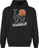 Shirtracer Basketball Trikot Ersatz Training - Love Basketball - XL - Schwarz - Basketball - JH001 - Herren Hoodie und Kapuzenpullover für Männer