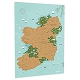 Votre trophée de voyage visuel : pourquoi se contenter d'un souvenir quand vous pouvez transformer vos voyages en trophée ? Grattez la couche de latex doré pour révéler une carte magnifiquement illustrée de l'Irlande et de l'Irlande du Nord.