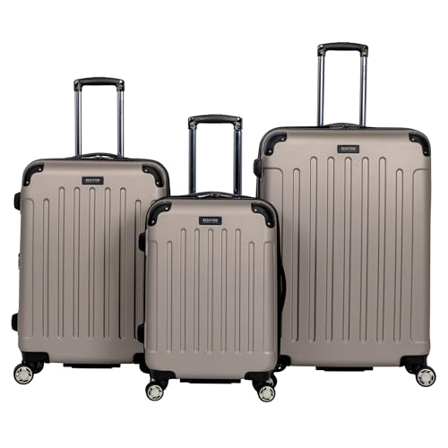 Kenneth Cole REACTION Renegade Luggage Expandable 8-Wheel Spinner Lightweight Hardside Suitcase, Champagne, 3-Piece Set (20'/24'/28')