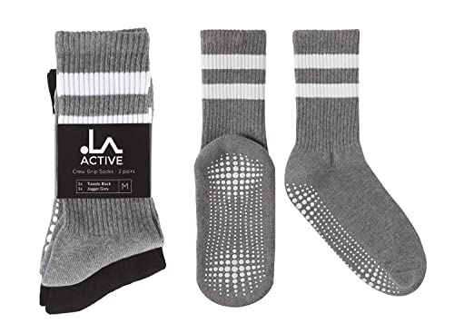 Image of LA ACTIVE Non Slip Yoga Grip Socks - Barre Ballet Pilates Athletic Socks for Men and Women
