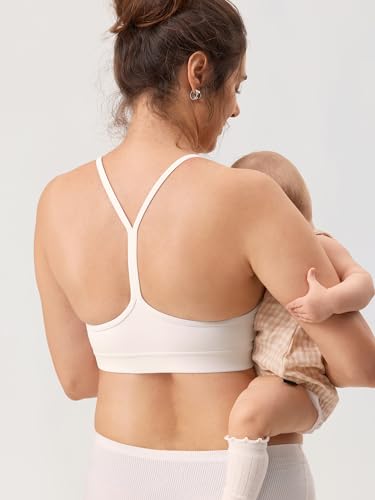 Image of MOMANDA Yoga Nursing Bras for Breastfeeding Fixed Y Back Soft Support Nursing Sports Maternity Bra