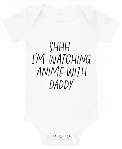 Viuluti I'M Watching Anime With Daddy Baby Romper Funny Cute Infant Creeper One-Piece Bodysuits Romper Dad Romper For Baby cover