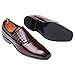Imagen de ANUFER Masculino Guapo Diseño único Cuero de Fibra Ultrafina Cordones Lateral Zapatos Formales Rojo Oscuro SN071153 EU44
