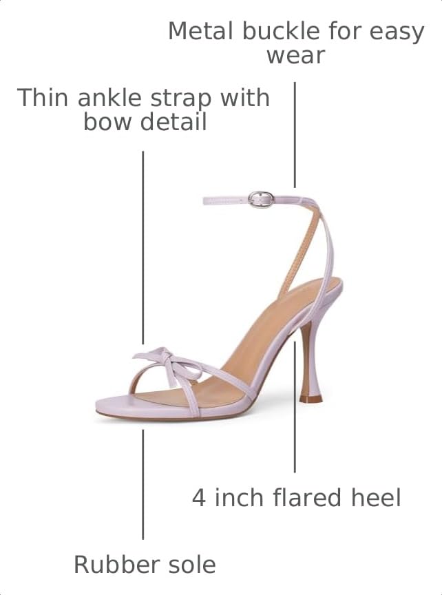 Image of iiimmu Women's Bow Heels 4 IN Stiletto Heeled Sandals for Women | Round Open Toe