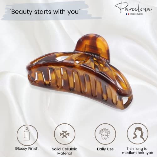Parcelona French Light Tortoise Shell Brown Rain Drop Small 2 3/4 Inches Jaw Hair Claw Clip #TOP1