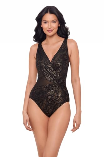 Maillot de bain Miraclesuit Illusionist gainant effet ventre plat avec col V