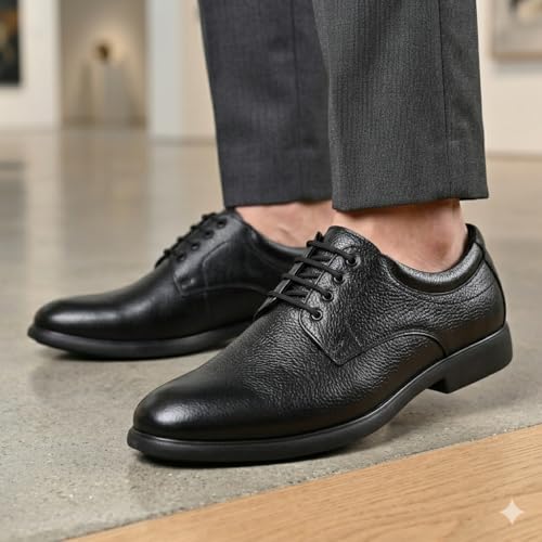 Image of Leatherful Light Weight Genuine Leather Derby Shoes IBDB010| Full Grain Leather | Office | Party | Smart Casual