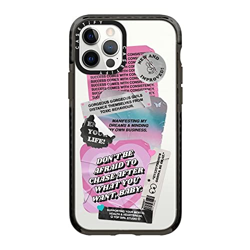 CASETiFY �C���p�N�g�P�[�X iPhone 12 Pro - Stickers By Top Girl Studio - �N���A �u���b�N