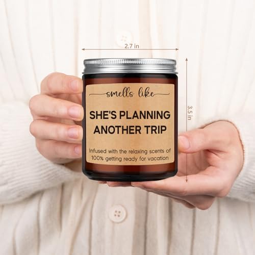 LEADO Candle, Travel Gifts for Women, Gifts for Travelers - Cool Ideas for People Who Travel, Girls Trip - Funny Birthday, Valentines, Traveling Presents for Travelers Women, Mom, Couple, Friend, Her