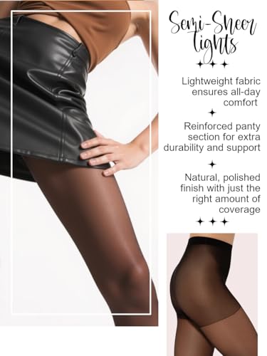Charm and Attitude Sheer Soft Tights for Women | Classic Pantyhose Stockings - Made in EU3