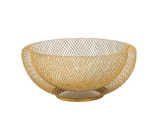 JYARZ Cesta de Frutas de Estilo Moderno Cesta tejida de alambre de metal para almacenamiento de frutas, soporte de fruta de malla grande para cocina, piña y manzana Plato Decorativo(12 * 25cm)