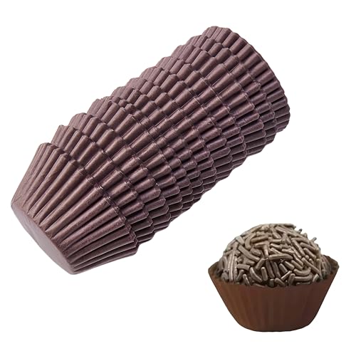1000 piezas (4#) - Forminha de Brigadeiro Número 4, Brigadeiro Forminhas de 1 pulgada, Forminhas para Brigadeiro, forros marrones para cupcakes pequeños, envoltorios de papel para trufas de chocolate