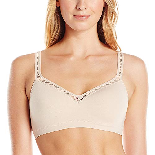 Hanes Women's Fuller Coverage Foam Wire Free Bra, Petal Dust Heather, Large