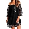 Supnier Summer Dresses for Women Beach Floral Sundress Casual Loose Dress Party Black L