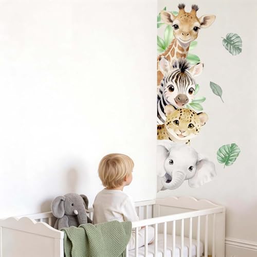 Amimagen Animal Wall Decals for Nursery: Removable 95%+ No-Residue - Peel and Stick Four-Step Application - Vinyl Wall Stickers for Kids 1-12 Years