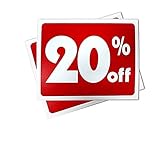 Red & White Retail Business Sign - 20 Off - 5.5' H x 7' W - 2 Pack