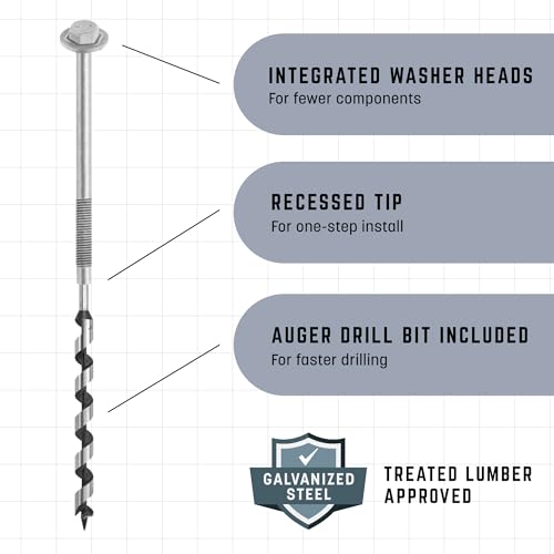 Image of GRK Fasteners 1 /2 x 7 AugerBolt Galvanized Through Bolts w /Bit, 2 PCS