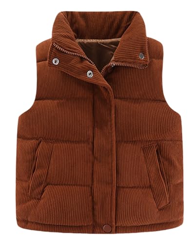 Happy Cherry Corduroy Vest for Toddler Baby Sleeveless Winter Jacket Stand Collar Thick Warm Coat 1-10Y