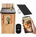 Smart Bird Box with 4MP HD Camera – Solar-Powered Nesting Box with Motion Detection, Infrared Night Vision & App Live View – Wildlife Birdhouse Gift for Garden & Nature Lovers