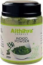 Aithihya Herbals 100% Pure Indigo Powder | Natural Hair Dye for Black & Brown Shades | Chemical-Free & Herbal Hair Color | 200g Pack