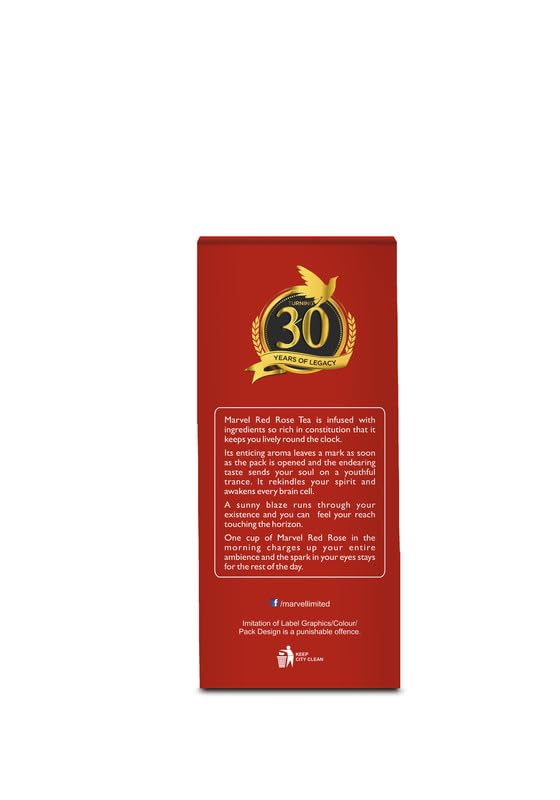 Image of Marvel Red Rose Tea 250g with Kadak CTC, Handpicked Strong Chai From Assam & Darjeeling, Refreshing Aroma & Rich Taste