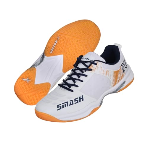 Image of Vector X Smash Men's Badminton Court Shoe - Breathable Mesh & PU Upper, EVA‑Phylon Cushioning & Non‑Marking Rubber Sole