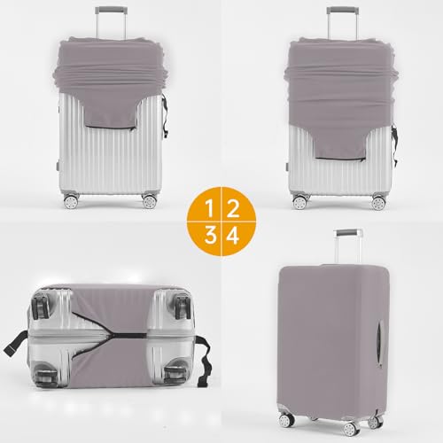 Image of Travelkin Luggage Covers For Suitcase Tsa Approved Suitcase Cover Protector, Tourterelle Grey, XL