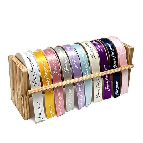 HGREAA Ribbon Organizer Craft Ribbon Storage Rack Spool Holder Multi-Use Dispenser for DIY Craft Room Organization Sewing Rooms Gift Wrapping Stations Small Craft Shops and Boutiques
