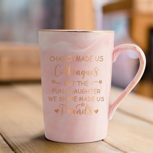 Gift Chance Made Us Colleague, Retirement Coffee Mug for Women Men Thank You Good Luck Leave, Chance Made Us Colleagues-pink, 14Oz - Image 3