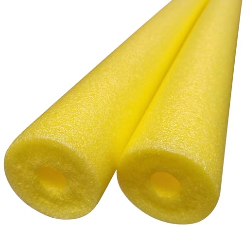 2-Pack 60 Floating Pool Noodles Foam Tube Soft Large Black Foam Noodle Thick Hollow Noodles Bulk Swim Noodles for Pool Beach Crafts DIY Projects Extra Dense & Durable (Yellow)