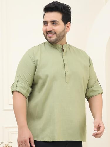 Image of SOJANYA Plus(Since 1958), Men's Cotton Short Kurta
