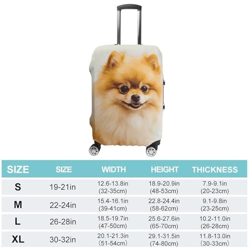 Yellow Pomeranian Luggage Cover, Washable Elastic Suitcase Cover Protector Fit 18-32 Inch Luggage2