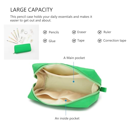 Image of Pencil Case Durable Oxford Pencil Pouch for Pens School Supplies (Grass Green,Oxford)
