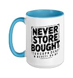 Homemade Jerky Maker Never Buys Store Bought Vs Ceramic Mug, Blue/White, 15oz