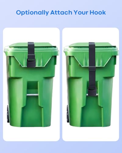 Image of 2-Pack Trash Can Locks for Animals, Universal Adjustable Garbage Can Lock, Garbage Can Locks for Animals for Raccoons, Squirrels, Dogs & Strong Winds - Fits Multiple Sizes
