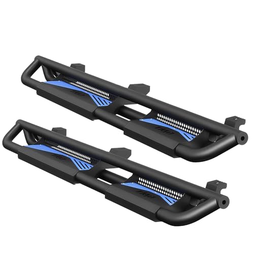 Image of Running Boards Compatible with Jeep Wrangler JL Unlimited 4 Door 2018-2025, 6.3 inch Side Steps with Paintable Step Plates, Heavy Duty Triple-Shield Anti-Corrosion Technology Nerf Bar, Single Stair
